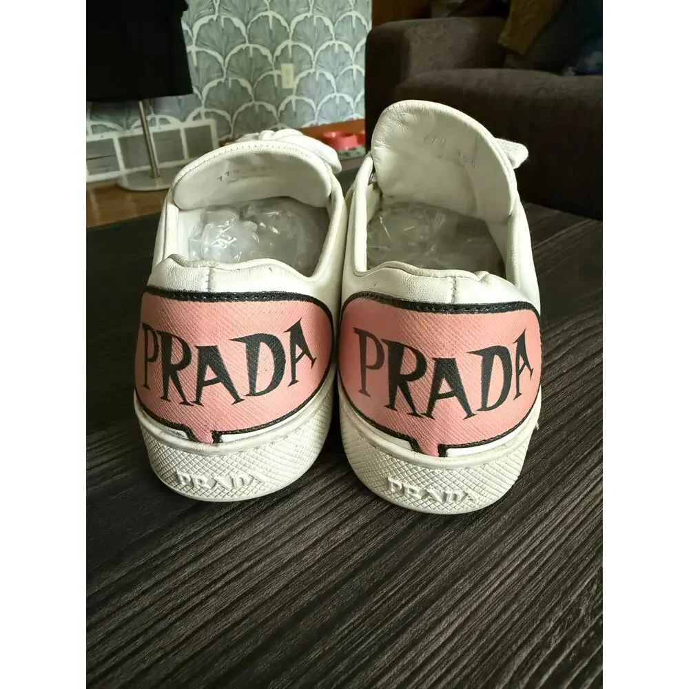 Prada Pink and White Bubble Comics Sneakers Sz. 35.5